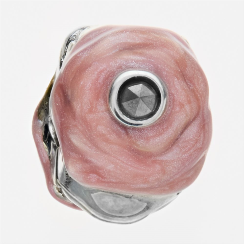 Lavish by TJM Sterling Silver Marcasite & Pink Enamel Clip Charm