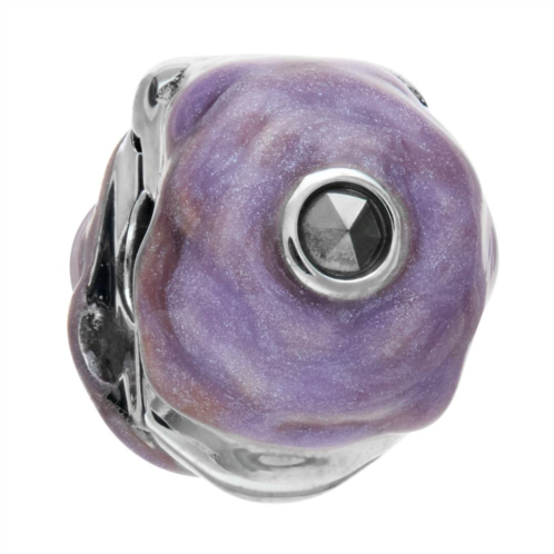 Lavish by TJM Sterling Silver Marcasite & Purple Enamel Clip Charm