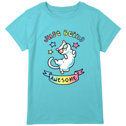 Unbranded Girls 7-16 Plus Size Cat Just Being Awesome Graphic Tee
