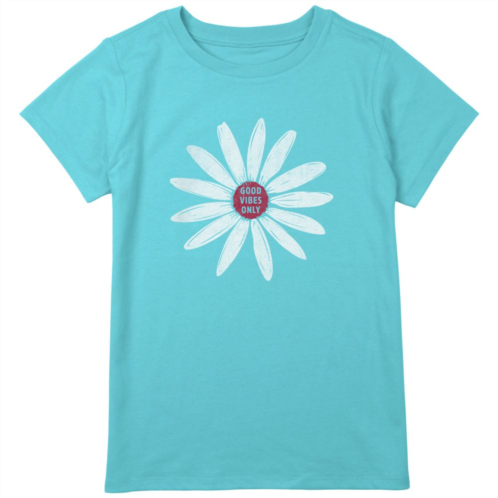 Unbranded Girls 7-16 Plus Size Trendy Flower Good Vibes Only Graphic Tee