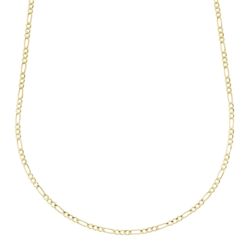 Theia Sky 14k Gold 2 mm Figaro Chain Necklace