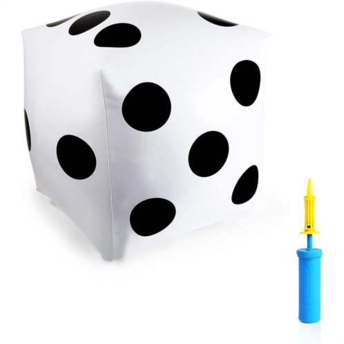 Okuna Outpost 2 Pack Big Dice for Adults, Kids with Air Pump for Summer Outdoor Games, Parties, White (20 in)