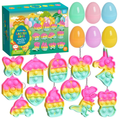 Popfun Prefilled Easter Eggs with Popper Fidget Toys 24 Pcs