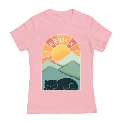 COLAB89 by Threadless Juniors Coffeeman Cat And Mountains Tee