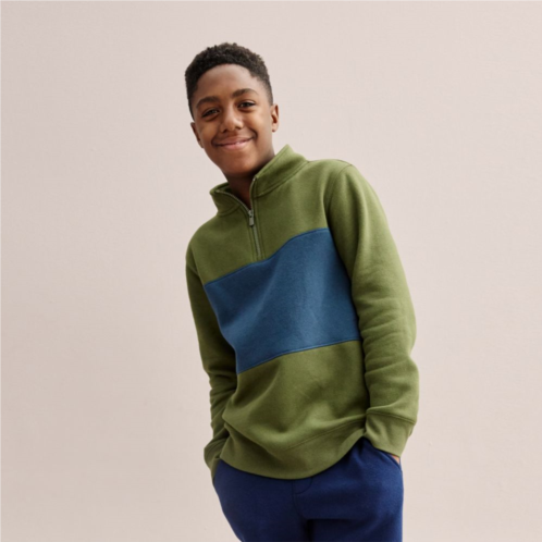 Boys 8-20 Sonoma Goods For Life Colorblock Quarter Zip Pullover Sweater