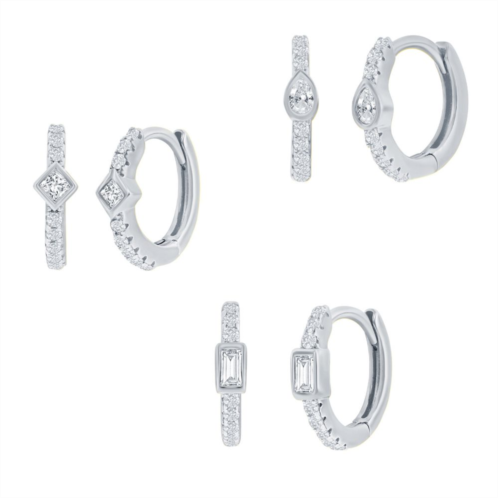 Argento Bella Sterling Silver Pear Shaped Cubic Zirconia Set