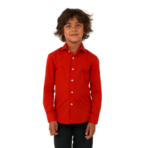 Boys 2-16 OppoSuits Red Devil Solid Button-Up Dress Shirt