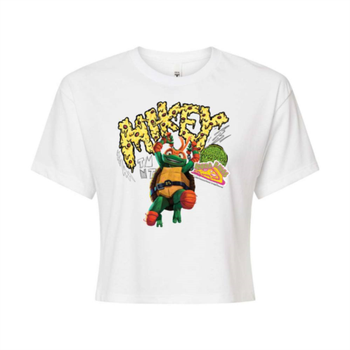 Licensed Character Juniors Teenage Mutant Ninja Turtles Mutant Mayhem Mikey Cropped Graphic Tee