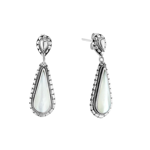 Athra NJ Inc Sterling Silver Mother-of-Pearl Drop Earrings