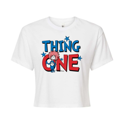Licensed Character Juniors Dr. Seuss Thing One Cropped Graphic Tee