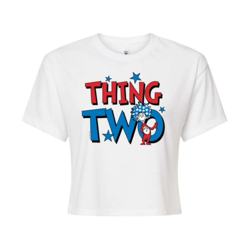 Licensed Character Juniors Dr. Seuss Thing Two Cropped Graphic Tee