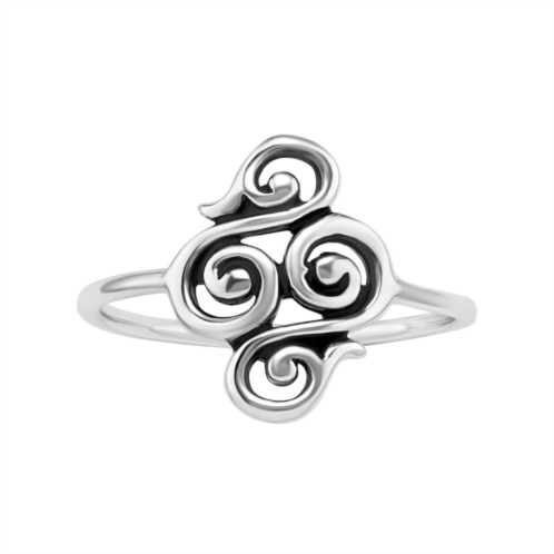 PRIMROSE Sterling Silver Oxidized Swirl Ring