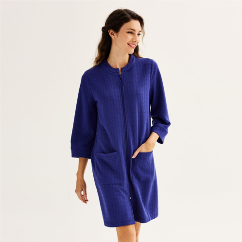 Womens Croft & Barrow Quilted Zip Front Robe