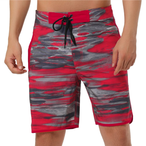 Lars Amadeus Mens Shorts Drawstring Waist Swim Shorts Printed Summer Shorts