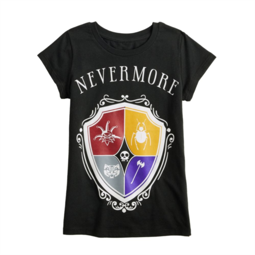 Licensed Character Girls 7-16 Nevermore Wednesday Adams Short Sleeve Graphic Tee