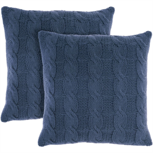 RugMarketPlace Mina Victory Life Styles Cotton Knitted Indoor Throw Pillows Set Of 2