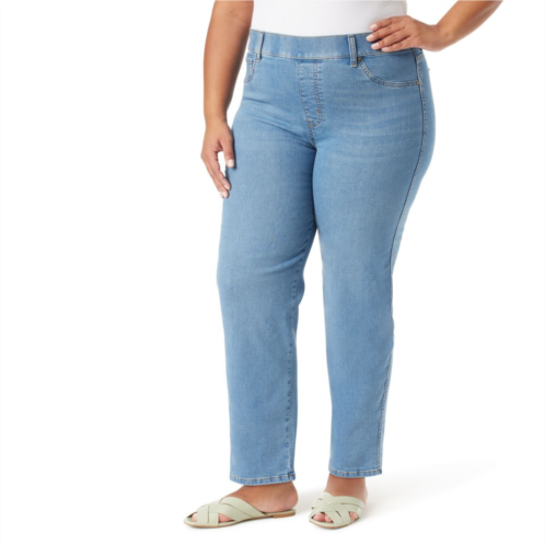 Plus Size Gloria Vanderbilt Shape Effect Pull On Straight Jeans
