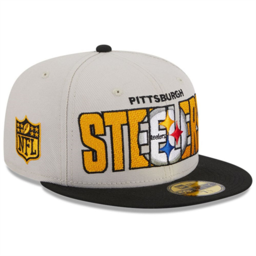 Mens New Era Stone/Black Pittsburgh Steelers 2023 NFL Draft On Stage 59FIFTY Fitted Hat