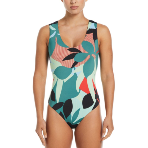 Womens Nike Jungle Floral Keyhole Back One-Piece Swimsuit