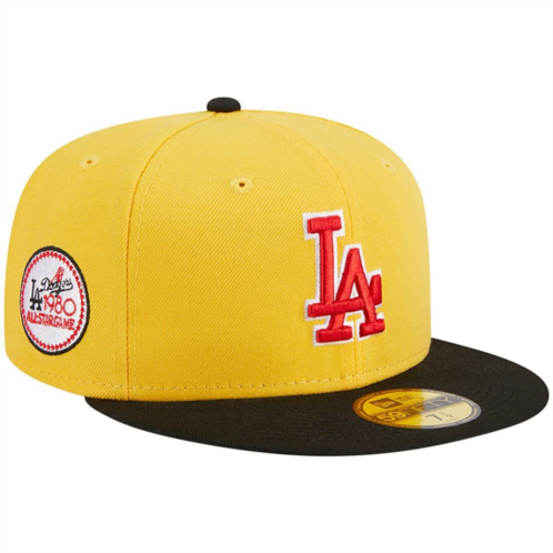 Mens New Era Yellow/Black Los Angeles Dodgers Grilled 59FIFTY Fitted Hat