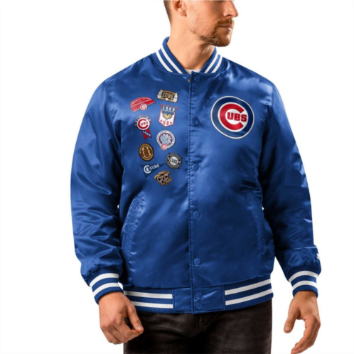 Mens Starter Royal Chicago Cubs Patch Full-Snap Jacket