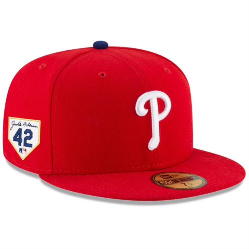 Mens New Era Red Philadelphia Phillies 2023 Jackie Robinson Day 59FIFTY Fitted Hat