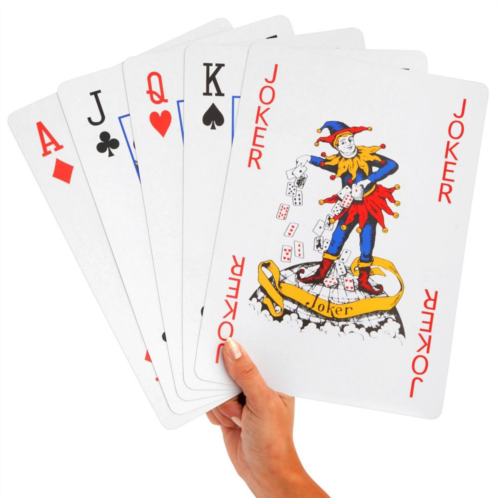 Juvale Giant Playing Cards For Seniors, Full Deck Of Oversized Jumbo Poker Cards, 8x11