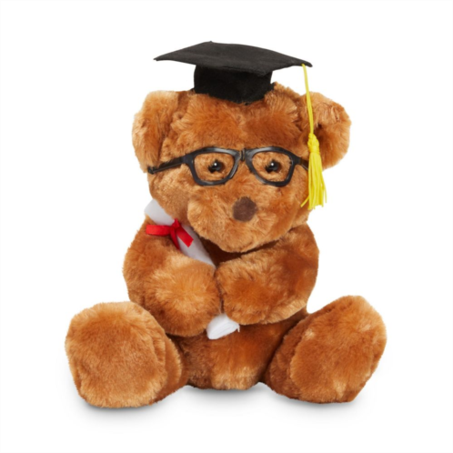 Blue Panda Graduation Stuffed Animal 2022, Louie The Teddy Bear Gift Plush with Diploma, Brown (10.5 in)