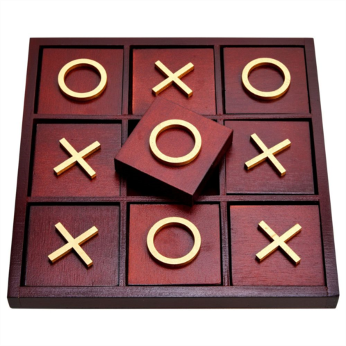 Juvale Wooden Tic Tac Toe Board Game For Family Party Room Table Decor, 9.5x9.5