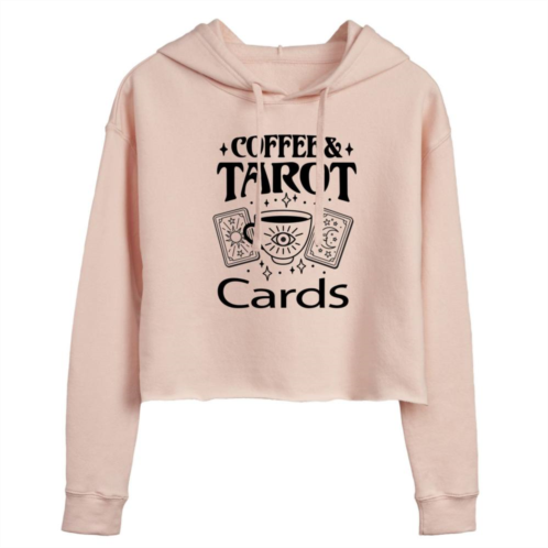Licensed Character Juniors Coffee and Tarot Cropped Graphic Hoodie
