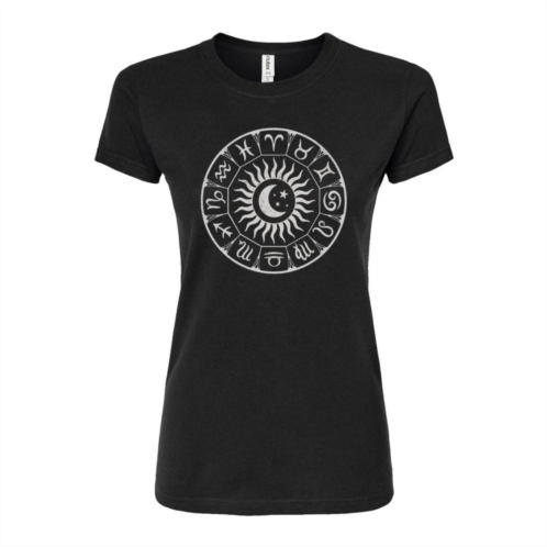 Licensed Character Juniors Zodiac Circle Fitted Graphic Tee