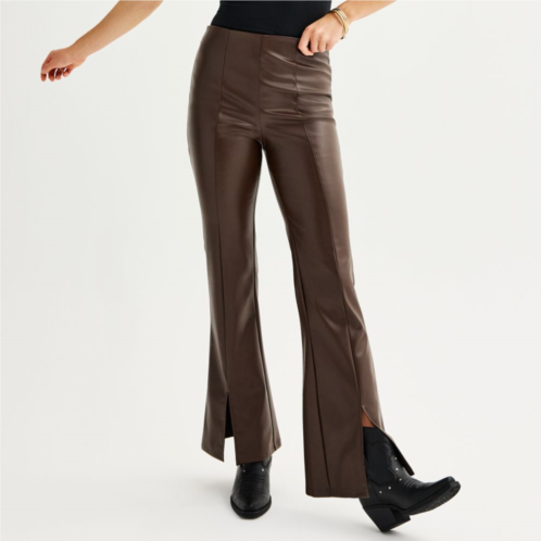 Juniors SO High-Rise Flare Faux-Leather Pants
