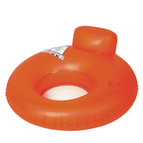 Pool Central 48 Orange Inflatable Inner Tube Water Pool Sofa Lounger Float