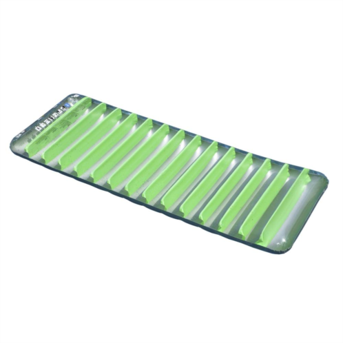 Pool Central 76 Inflatable Green and Gray Sun Tanning Swimming Pool Mattress Raft
