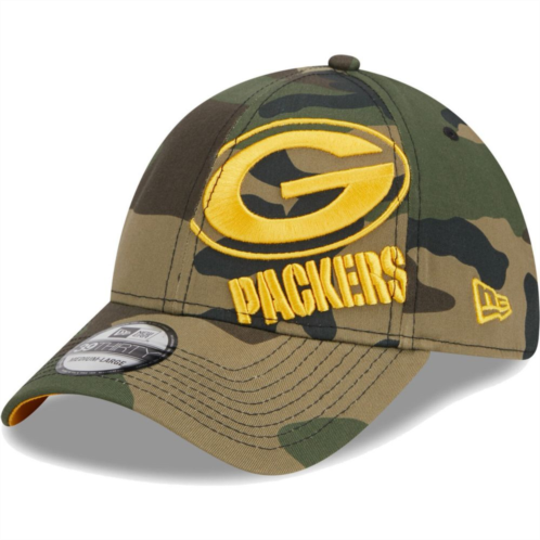 Mens New Era Camo Green Bay Packers Punched Out 39THIRTY Flex Hat