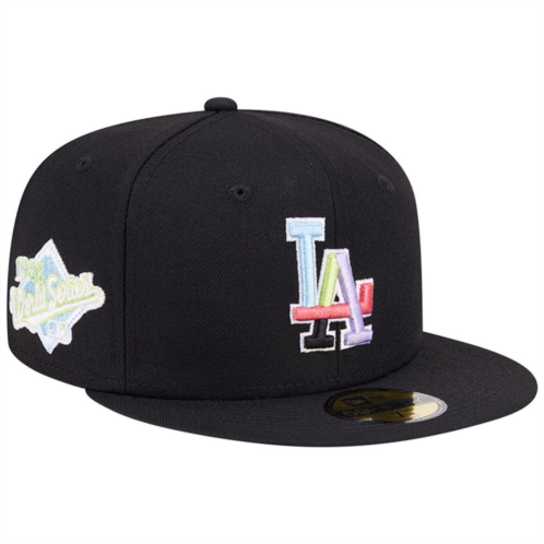 Mens New Era Black Los Angeles Dodgers Multi-Color Pack 59FIFTY Fitted Hat