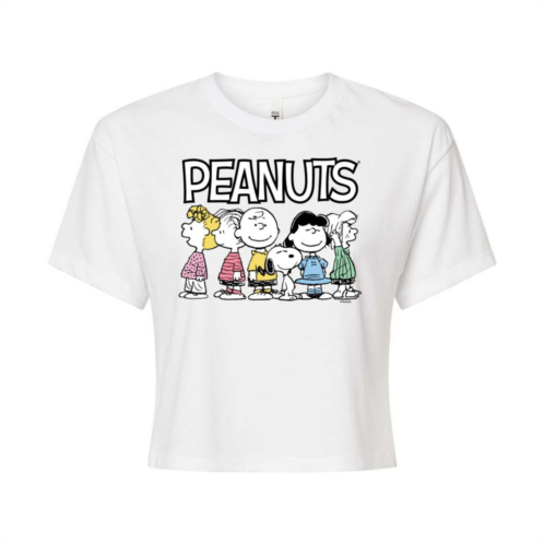 Licensed Character Juniors Peanuts Crew Cropped Graphic Tee