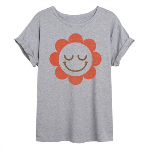 Licensed Character Juniors Daisy Smiley Face Flowy Graphic Tee