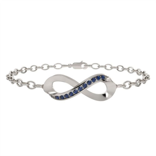 Unbranded Sterling Silver Lab-Created Sapphire Infinity Bracelet