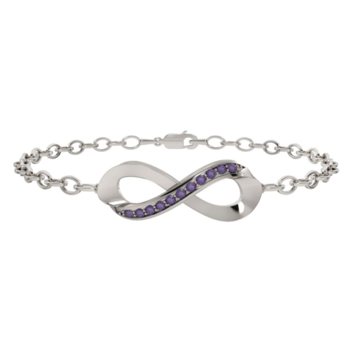 Unbranded Sterling Silver Amethyst Infinity Bracelet