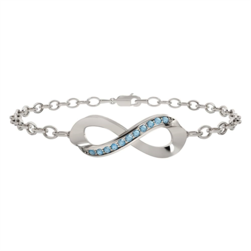 Unbranded Sterling Silver Blue Topaz Infinity Bracelet