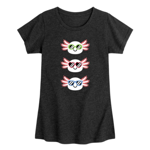 Licensed Character Girls 7-16 Sunglass Axolotl Trio Graphic Tee