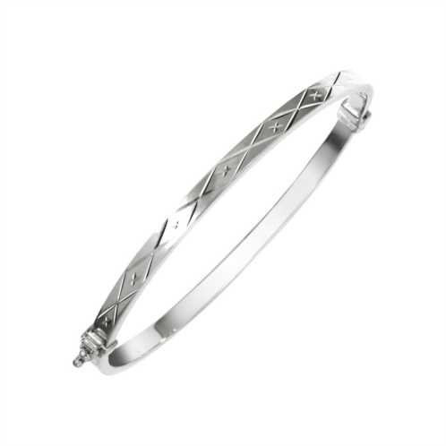 Unbranded Sterling Silver Diamond Cut Bangle Bracelet