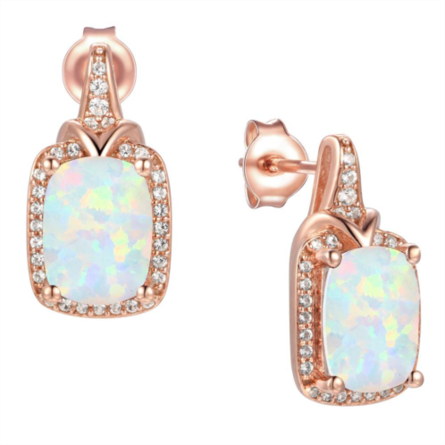 Unbranded 14k Rose Gold Flash-Plated Lab-Created Opal Stud Earrings