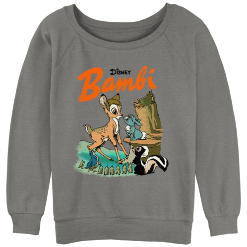 Disneys Bambi Juniors Vintage Scene Slouchy Graphic Sweatshirt