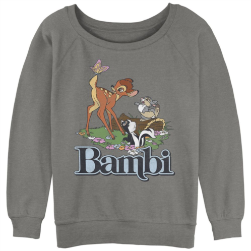 Disneys Bambi Juniors and Forest Animals Slouchy Graphic Sweatshirt