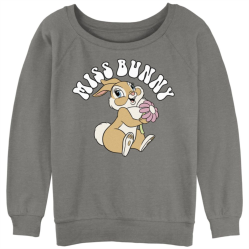 Disneys Bambi Juniors Adorable Miss Bunny Slouchy Graphic Sweatshirt
