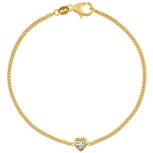 Designs by Gioelli 14k Gold Over Sterling Silver Gemstone Curb Chain Bracelet