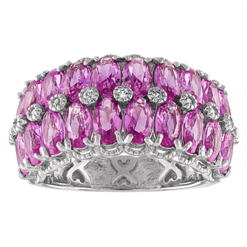 Designs by Gioelli Sterling Silver Lab-Created Pink Sapphire Ring