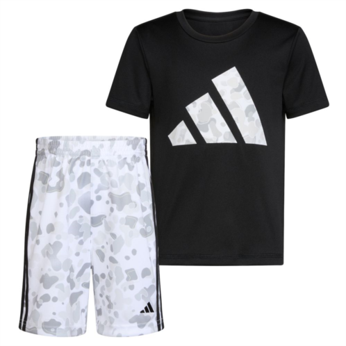 Toddler Boy adidas Short Sleeve Camo Logo Graphic Tee & Shorts Set